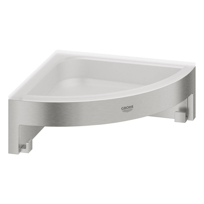 Grohe Start Cube Douchetray - 16x16x 6cm - hoekmodel - wandmontage - Supersteel (RVS)
