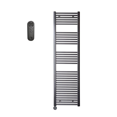 Sanicare HVS Elektrische Radiator - 172x45cm - 920W - met afstandsbediening - thermostaat - zwart - linksonder - gunmetal (antraciet)