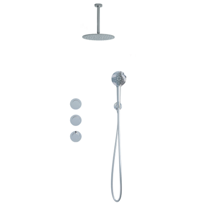 Fortifura Nebbio opbouw regendoucheset – Ø30 cm hoofddouche – 1-stands ronde handdouche – gladde slang – chroom