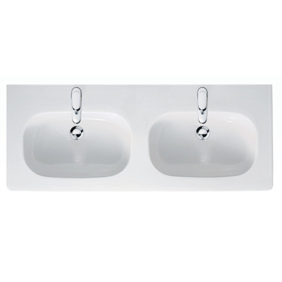 Duravit D code double lavabo de meuble 120x49cm 2 trous de robinet avec trop-plein blanc