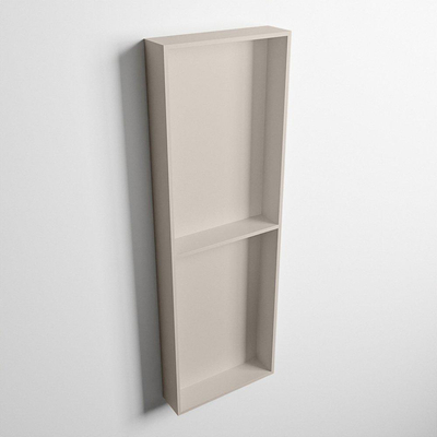 Mondiaz Easy nis 29.5x149.5x8cm voor Inbouw/opbouw 2 open vakken Solid surface Linen/Linen