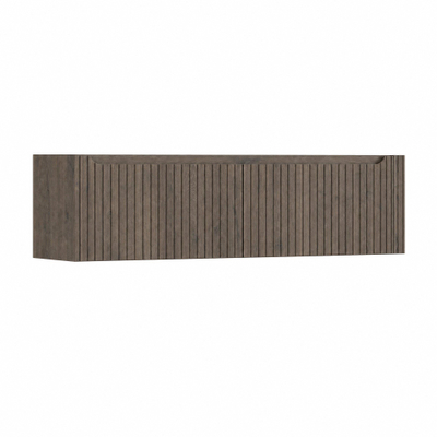 H&R Badmeubelen Juice Wastafelonderkast - 160x45x40cm - rechterhoek afgerond - 3D-front - 2 lades - geïntegreerde greep - tucson oak