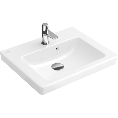 Villeroy & Boch Subway 2.0 lave-mains 50x40cm - 1 trou de robinet avec trop-plein ceramic+ blanc
