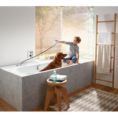 Hansgrohe SBox Afbouwdeel rechthoekig - inclusief slangbox - doucheslang en rozet - met 1 functie ten behoeve van. bad- of tegelrand - hoogglans chroom