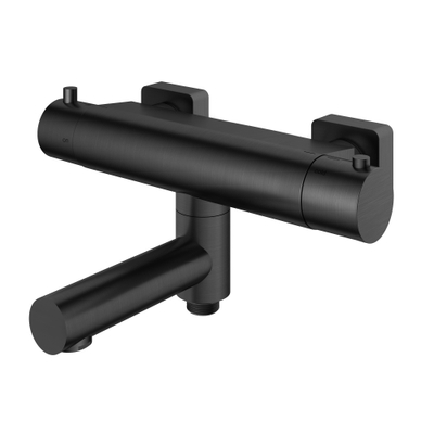 Hotbath Gal Thermostatische badmengkraan - met wegdraaibare omstel uitloop - PVD - geborsteld gunmetal (antraciet)