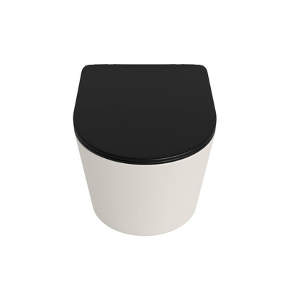 MONDIAZ LAVIE WC suspendu - 36x53cm - sans bride - Urban (noir) - softclose - quick-release - abattant WC - Linen (offwhite)
