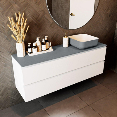 Mondiaz TOP 23 Plan de dessus - 140x23,5x0,9cm - adapté pour plaque de recouvrement - Solid surface - Plata