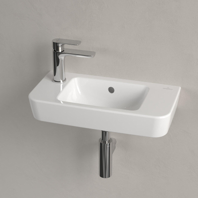 Villeroy & Boch O.novo Lave-main WC 50x14.5x13.5cm 1 trou de robinet sans trop-plein Blanc Alpin