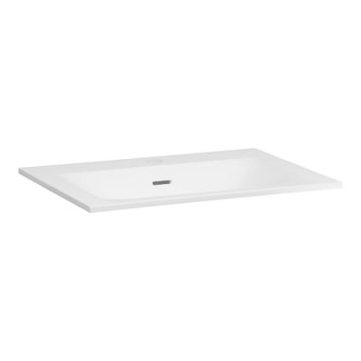 BRAUER Glacier wastafel - 60x46x2cm - 1 wasbak - 1 kraangat- fine stone - hoogglans wit