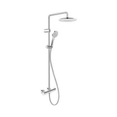 Duravit Shower Systems Douchesysteem - thermostatisch - HOH=15cm - hoofddouche Ø25.2cm - handdouche rond - glans chroom