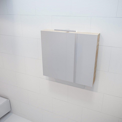 Mondiaz CUBB armoire de toilette – 80 x 70 x 18 cm – 2 portes – Washed Oak (chêne)