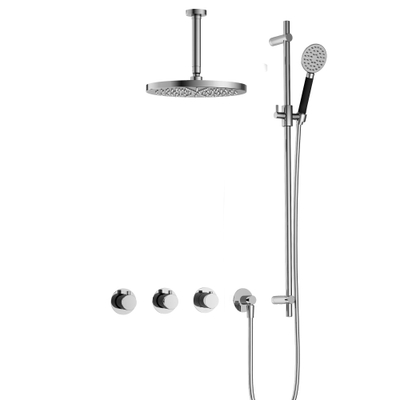 Hotbath Cobber IBS70 Regendoucheset - inbouw - 15cm plafondarm - 30cm ronde hoofddouche - 3 standen handdouche - glijstang - hoogglans chroom