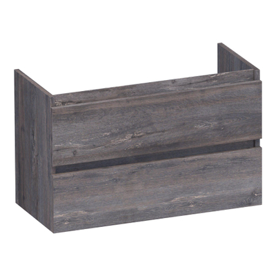 BRAUER Joy meuble sous-lavabo peu profond - 80x39x50cm - 2 tiroirs à fermeture douce - sans poignées - 1 découpe pour siphon - Driftwood