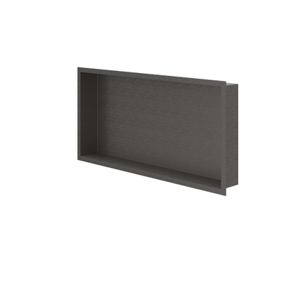 IVY Niche de salle de bains - 60x30x7.5cm - Métal brossé noir PVD