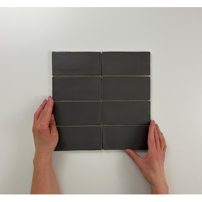 ÉCHANTILLON Terravito Galeno carreau mural - 7,5x15 cm - 8,5 mm - Rectangulaire - Anthracite mat