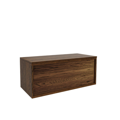 Saniclass Holz Frame Meuble de salle de bain - 100x45x40cm - plan de toilette - sans trous de robinet - 1 tiroirs - Walnut pure