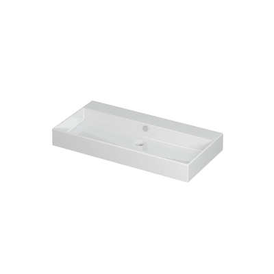 INK Unlimited lavabo - 90x45x11cm - 1 bassin - 0 trous de robinet - porcelaine blanc brillant