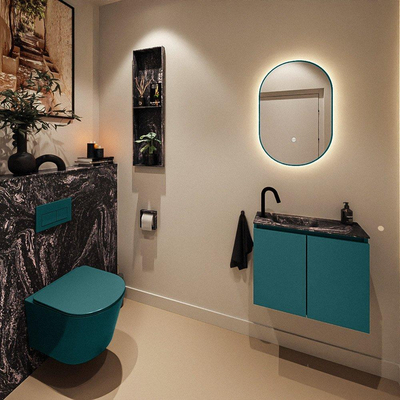 MONDIAZ TURE-DLUX Meuble WC 60cm Smag. EDEN lavabo Lava position gauche. Avec 1 trou de robinet.