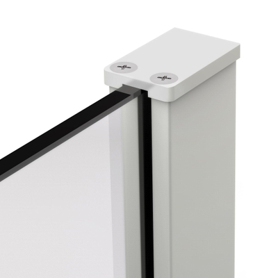 Fortifura Galeria Inloopdouche - 100x200cm - afgeronde glaswand - links - ribbel glas - wandarm - mat wit