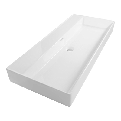 Saniclass Legend Meuble Lavabo - 101x47x13cm - avec trop-plein - 1 vasque - 0 trous de robinet - céramique - blanc brillant