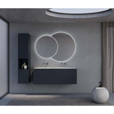 Thebalux Modena Armoire haute - 36x35x165cm - ouverture à gauche - 2 portes - push open - Vert émeraude