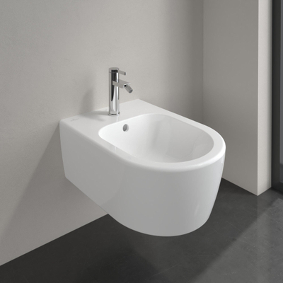 Villeroy & Boch Avento wandbidet - 1 kraangat - met overloop - met verdekte bevestiging - White Alpine (glans wit)