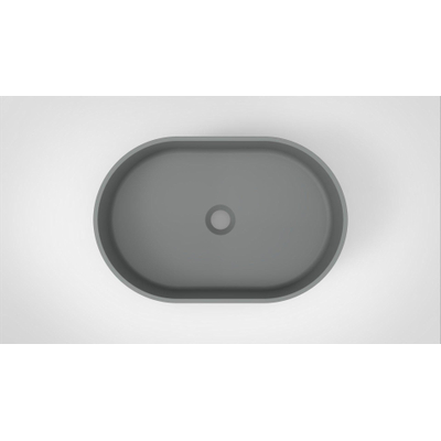 Arcqua Case vasque à poser - 55x36cm - Ovale - Marbre de synthèse Gris Mat