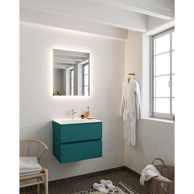 ENSEMBLE DE MEUBLE MONDIAZ VICA - 60cm - 2 tiroirs - lavabo Cloud central - 1 trou de robinet - solid surface smag