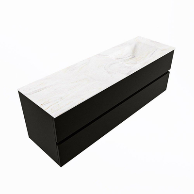 Mondiaz VICA-DLUX ensemble de meuble de salle de bain - 150cm - meuble sous-vasque urban - 2 tiroirs - lavabo encastré cloud droite - 1 trou de robinet - version haute de 60cm - ostra