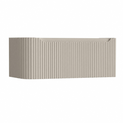 H&R Badmeubelen Juice Wastafelonderkast - 100x45x40cm - linkerhoek afgerond - 3D-front - 1 lade - geïntegreerde greep - beige mat