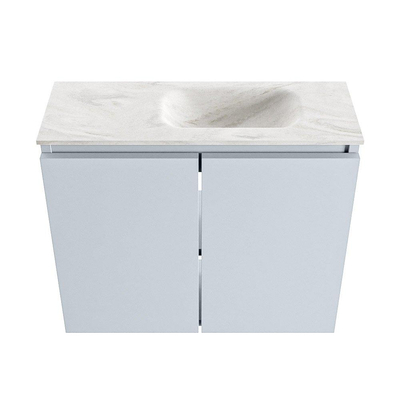 MONDIAZ TURE-DLUX meuble WC 60cm Clay. Lavabo EDEN Ostra position droite. Avec 1 trou de robinet.