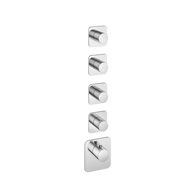Hotbath Gal Afbouwdeel - voor Highflow Thermostaat - met 4 stopkranen - hoogglans chroom
