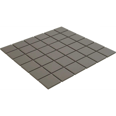 The Mosaic Factory London mozaïektegel - 30.9x30.9cm - wand en vloertegel - Vierkant - Porselein Dark Grey Mat