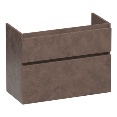 BRAUER Delight wastafelonderkast ondiep - 80x39x60cm - 2 softclose lades - greeploos - 1 sifon uitsparing - Erosion