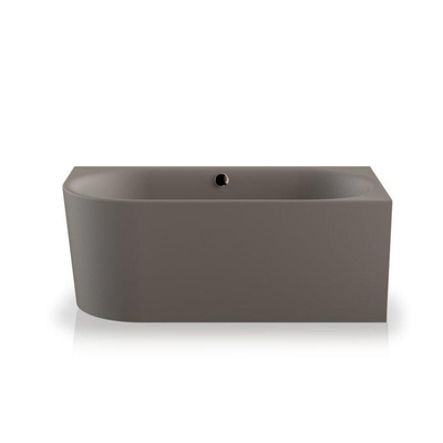 Plieger Kansas Baignoire d'angle - 155x80x60cm - angle droit - avec arrivée d'eau - avec garniture de vidage et de trop-plein - avec pieds - acrylique - gris ciment
