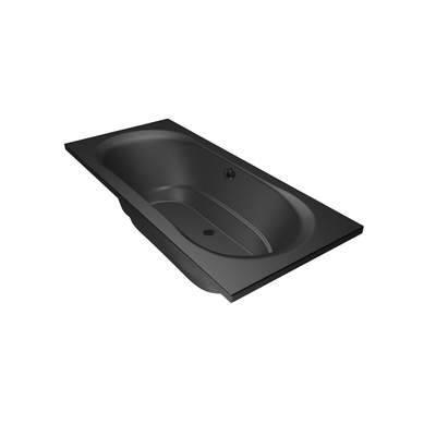 Xenz Martinique ligbad - 180x80cm - met overloop - zonder afvoer - Acryl Ebony mat -licht beschadigd- OUTLET UDEN