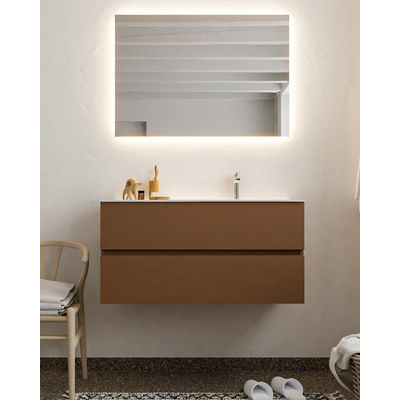 Mondiaz VICA ensemble de meuble de salle de bain - 100cm - meuble sous-vasque reposant - 2 tiroirs - lavabo moon droite - 1 trou de robinet - version XL 60cm haut