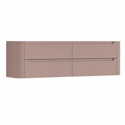 H&R Badmeubelen Juice Wastafelonderkast - 180x45x50cm - afgeronde hoeken - 4 lades - geïntegreerde greep - strawberry