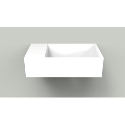 Arcqua Marble Free lavabo - 40x22x12cm - sans trou de robinet - vasque droite - blanc brillant