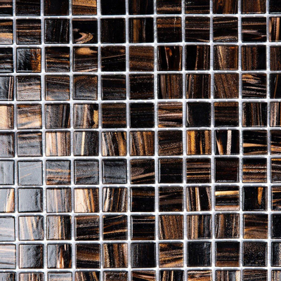The Mosaic Factory Amsterdam mozaïektegel - 32.2x32.2cm - wand en vloertegel - Vierkant - Glas Brass glans