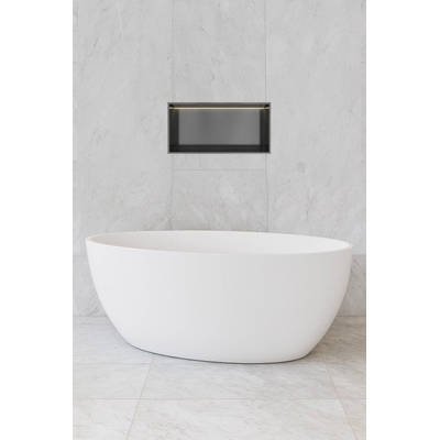 Hotbath &MORE Inbouwbox of inbouwnis - 30x60x10 - met LED - IP44 - PVD - geborsteld gunmetal (antraciet)