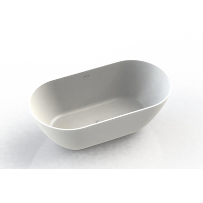 Arcqua Cusco baignoire îlot 165x83x55cm marbre coulé Blanc mat