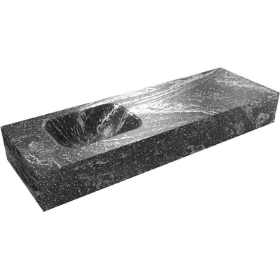 Mondiaz LEX Vrijhangende Wastafel - 90x12x30cm - 1 wasbak - links - zonder kraangaten - solid surface - lava