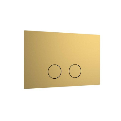Geberit Inbouwreservoir - UP320 - QeramiQ Push Steel bedieningsplaat slim - dualflush - ronde knoppen - geborsteld messing