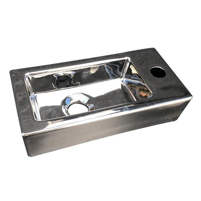 Best Design Farnetta lave-mains droit 37x18x9cm argent brillant