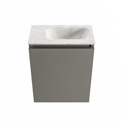 MONDIAZ TURE-DLUX 40cm toiletmeubel Smoke. EDEN wastafel Ostra positie rechts. Zonder kraangat.