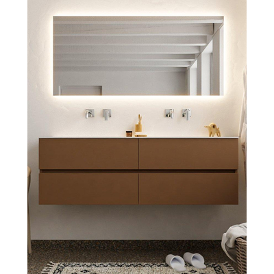 Mondiaz VICA ensemble de meuble de salle de bain - 150cm - meuble sous-vasque reposant - 4 tiroirs - lavabo cloud double - sans trou de robinet version XL 60cm de haut