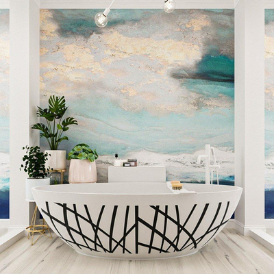 MONDIAZ HOLM DESIGN Baignoire autoportante - 180x85cm - Urban / Talc