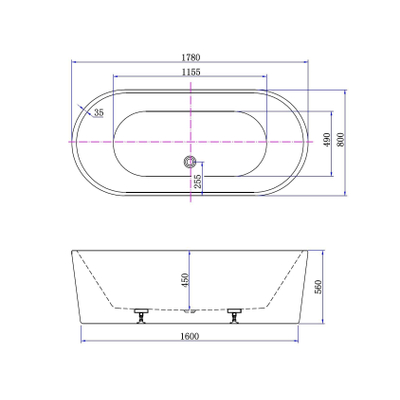 Best Design bad vrijstaand wit 178x80x55cm