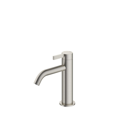 Hotbath Ace wastafelkraan - opbouw - laag - 1-gats - voorsprong 12cm - geborsteld nikkel (rvs)